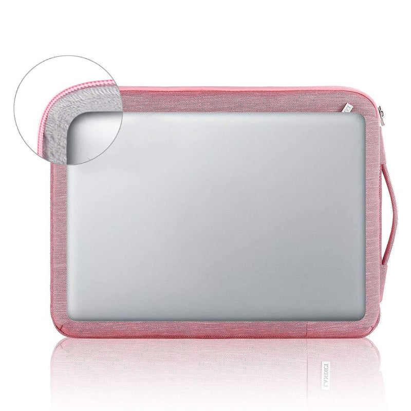 LANDICI 360Â° Protective Laptop Sleeve 13-14 Inch, Computer Bag Carrying Case for MacBook Air 13 M1/M2, MacBook Pro 13/14, Chromebook 14, Women, Slim, Shockproof, Waterproof, Pink - Image 3